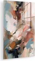 MuchoWow® Glasschilderij 60x90 cm - Schilderij acrylglas - Verf - Kleuren - Abstract - Kunst - Foto op glas - Muurdecoratie woonkamer - Wanddecoratie slaapkamer - Schilderijen