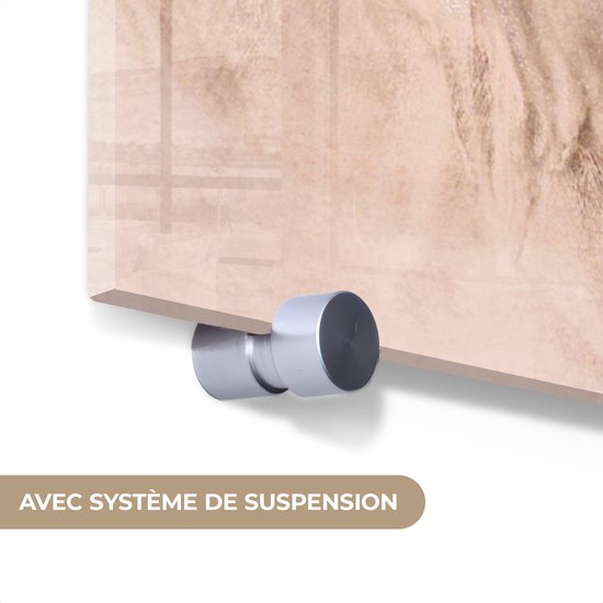 MuchoWow® Peinture sur verre 80x40 cm - Peinture sur verre acrylique - Mer - Plage - Rose - Nature - Photo sur verre - Peintures