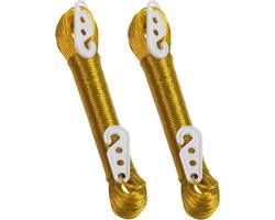 Lifetime Clean Waslijn - 2x - 20 meter - PVC - goudgeel - drooglijn / waslijndraad - wasgoed ophangen - met 2 haakjes