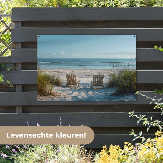 Affiche de jardin 120x80 cm - Décoration de jardin Dunes - Plage - Mer - Été - Affiche pour le jardin - Décoration extérieure - Tableau de jardin clôture - Décoration murale sur toile de jardin - Décoration murale sur toile de balcon