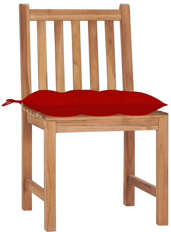 vidaXL Tuinstoelen 2 st met kussens massief teakhout - Tuinstoel - Tuinstoelen - Buitenstoel - Buitenstoelen
