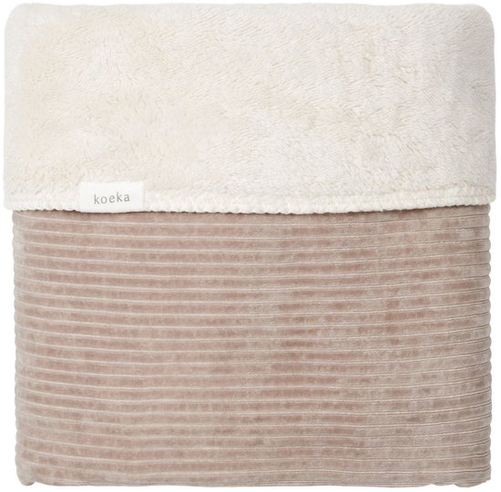 Koeka baby dekentje voor ledikant Vik - corduroy met teddy - taupe - 100x150 cm