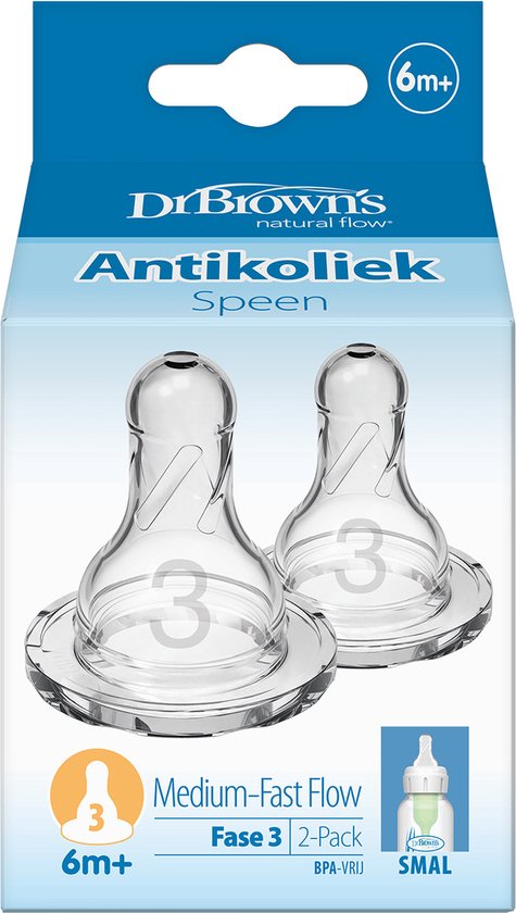 Dr. Brown's Options+ Flesspeen - Fase 3 - Smalle halsfles - 2 stuks
