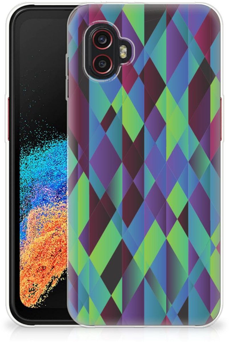 Samsung Galaxy Xcover 6 Pro TPU Hoesje Abstract Green Blue