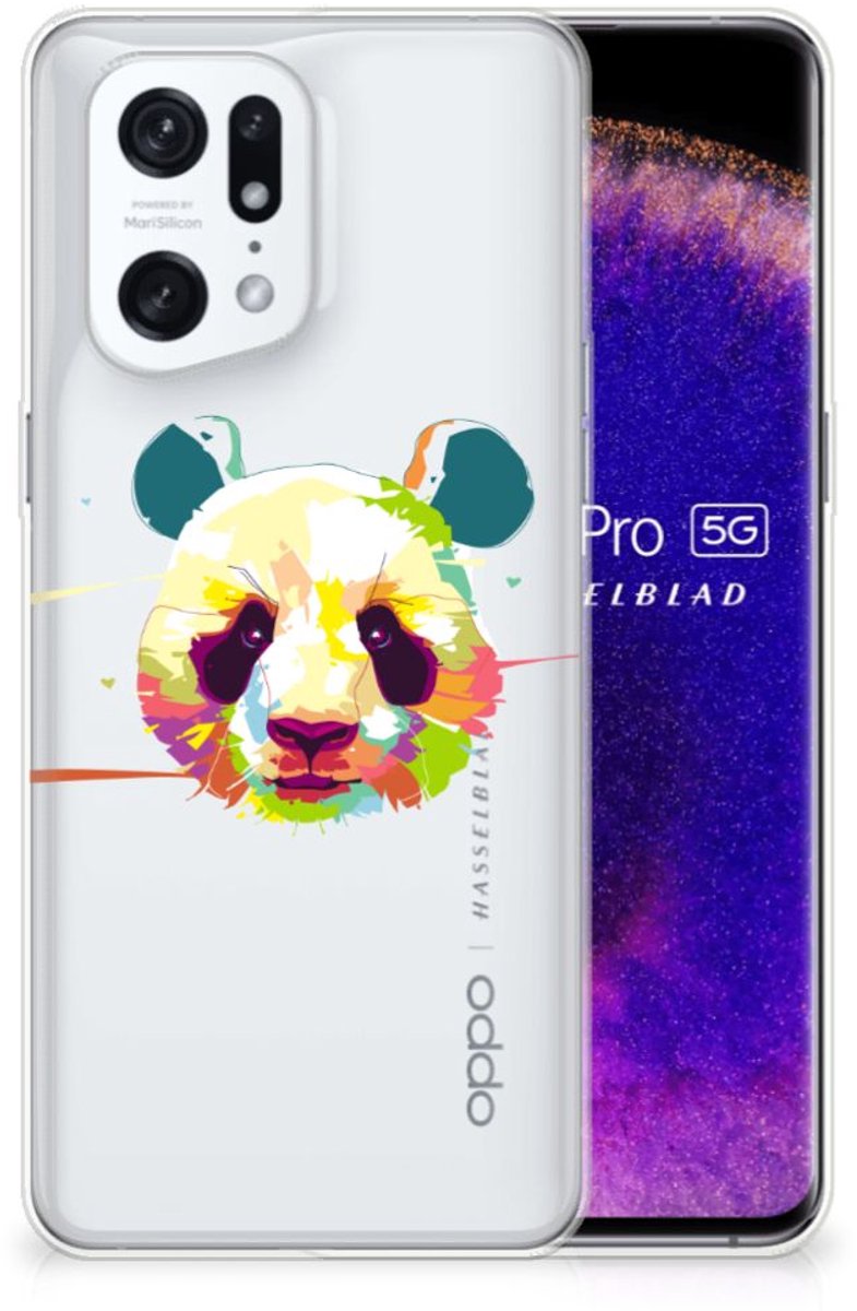 OPPO Find X5 Pro Telefoonhoesje met Naam Panda Color