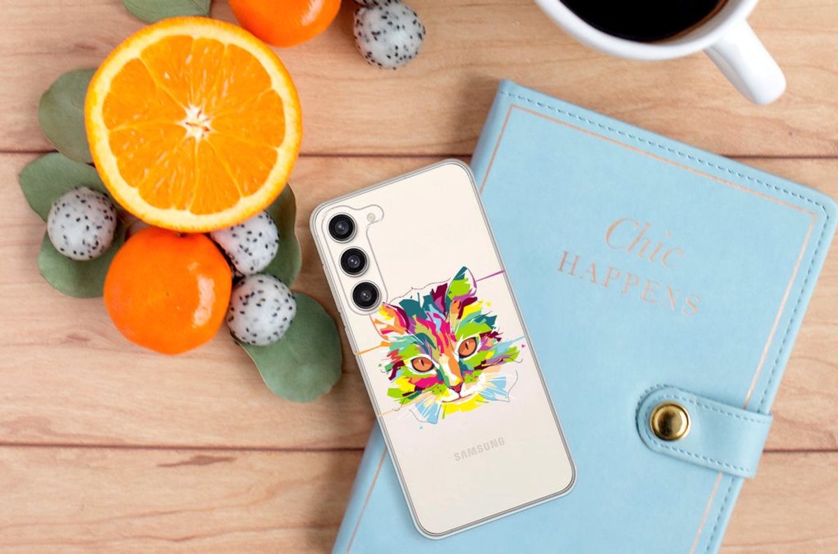 Samsung Galaxy S23 Plus Telefoonhoesje met Naam Cat Color