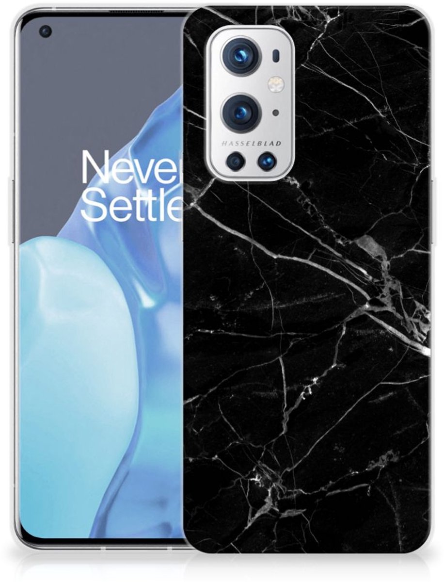 OnePlus 9 Pro TPU Siliconen Hoesje Marmer Zwart - Origineel Cadeau Vader