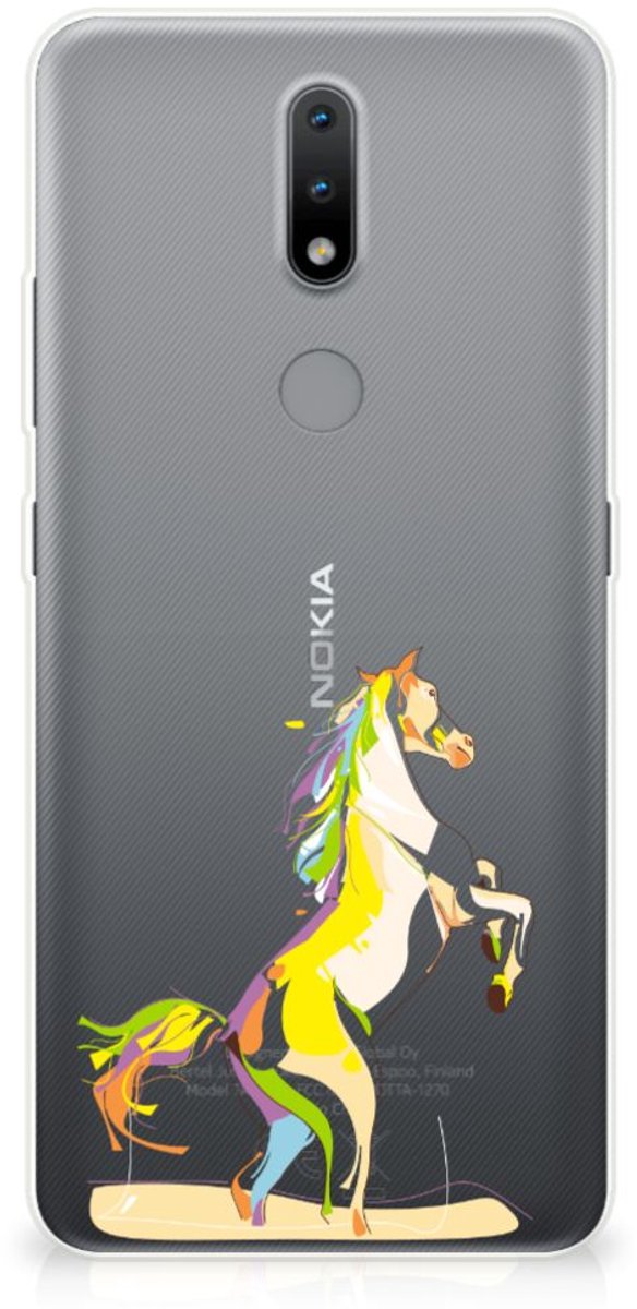 Nokia 2.4 Telefoonhoesje met Naam Horse Color