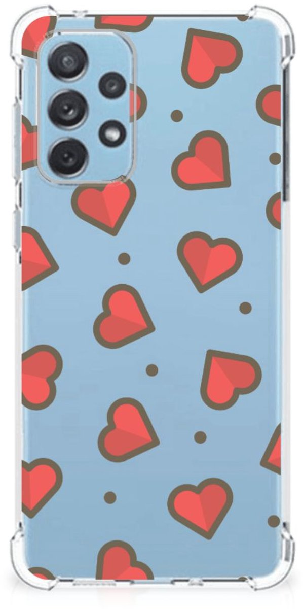 Samsung Galaxy A73 Doorzichtige Silicone Hoesje Hearts