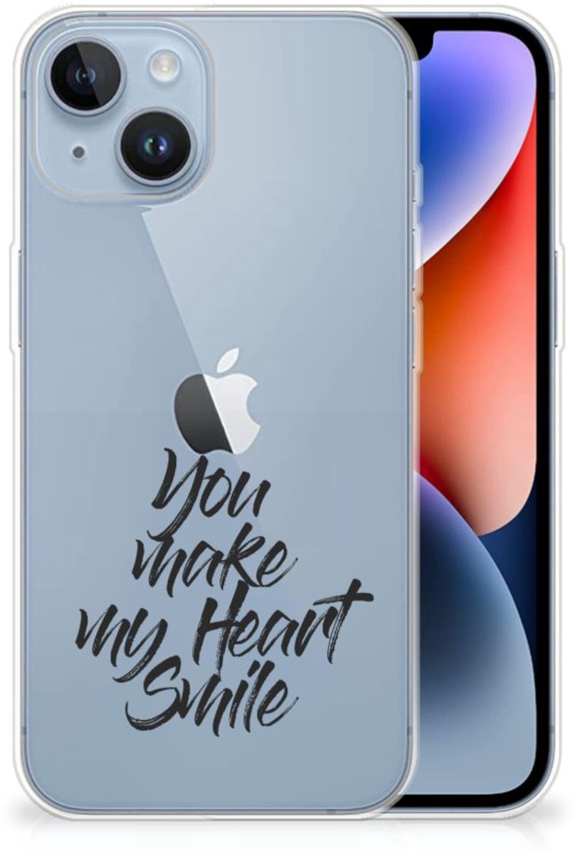 Apple iPhone 14 Siliconen hoesje met naam Heart Smile