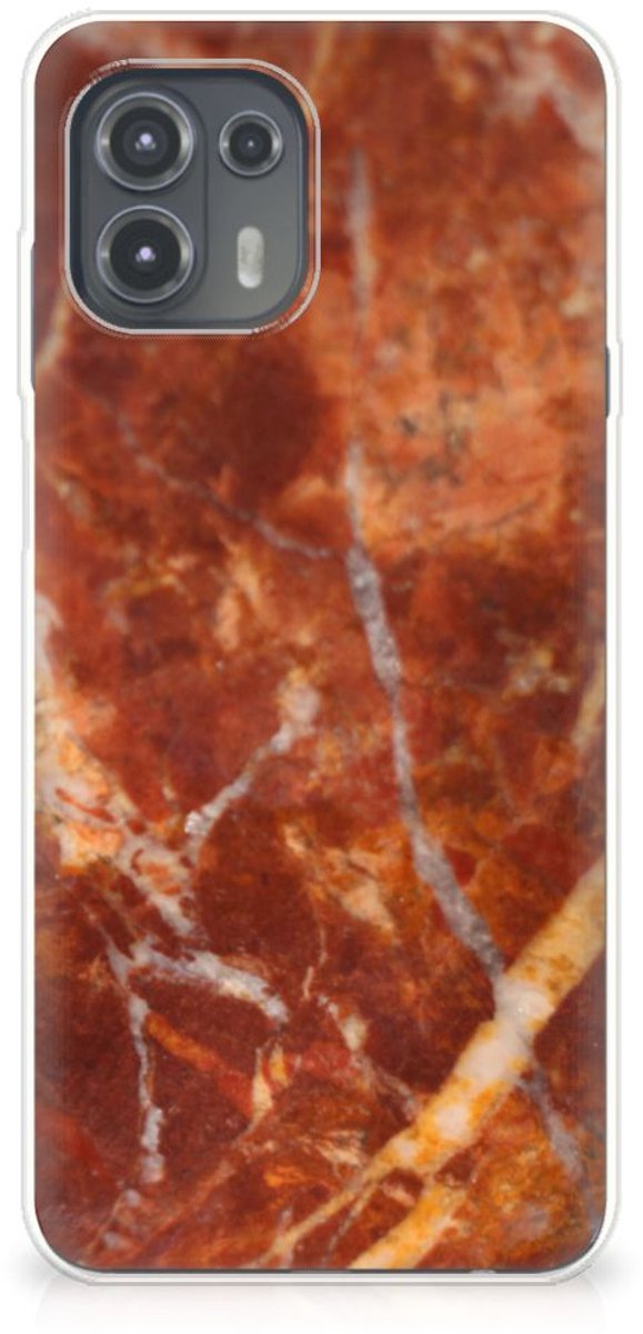 Motorola Edge 20 Lite TPU Siliconen Hoesje Marmer Bruin