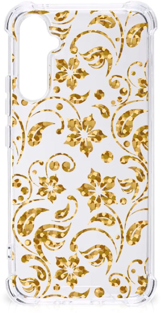 Samsung Galaxy A34 Case Gouden Bloemen