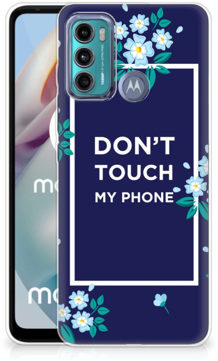 Motorola Moto G60 Silicone-hoesje Flowers Blue DTMP