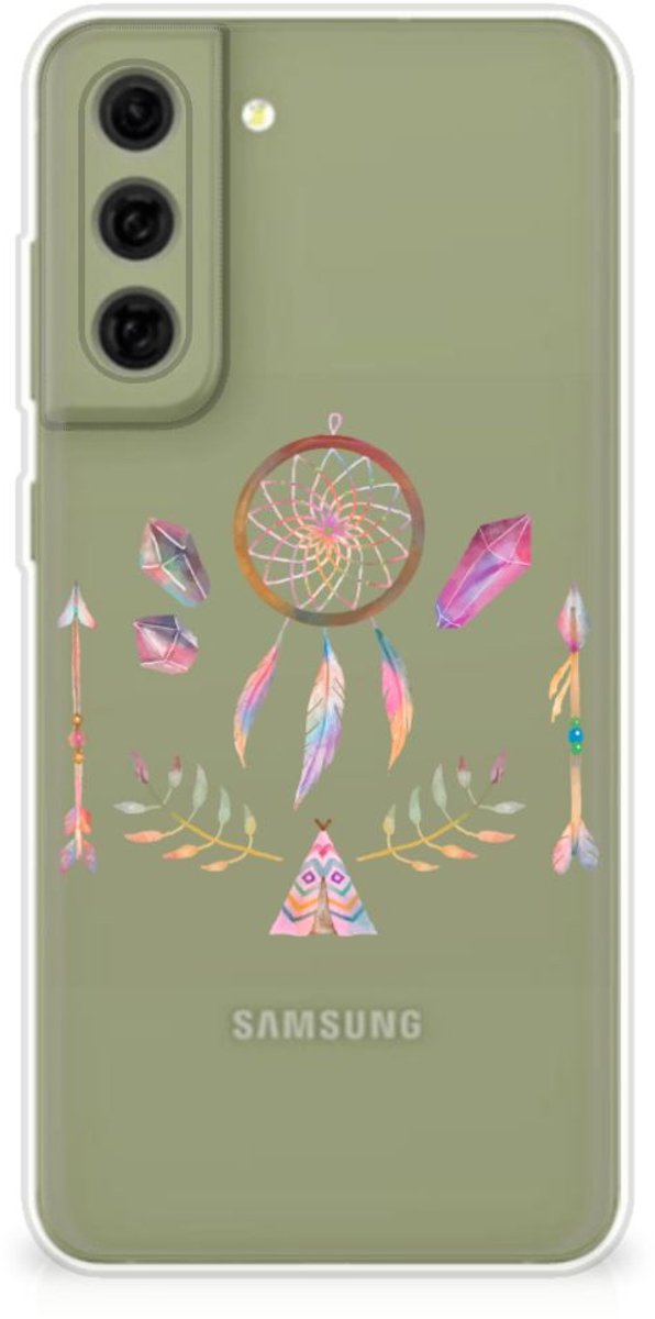 Samsung Galaxy S21FE Telefoonhoesje met Naam Boho Dreamcatcher