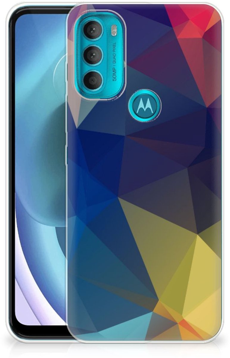 Motorola Moto G71 5G TPU Hoesje Polygon Dark