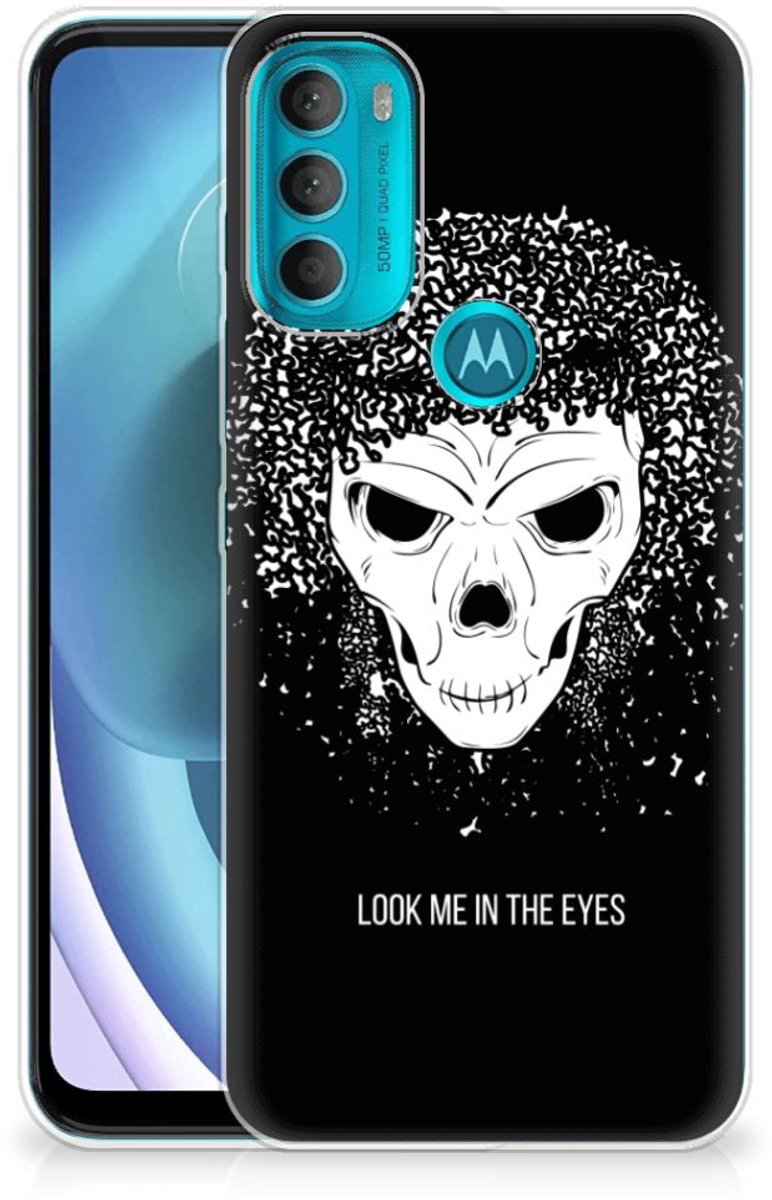 Silicone Back Case Motorola Moto G71 5G Skull Hair