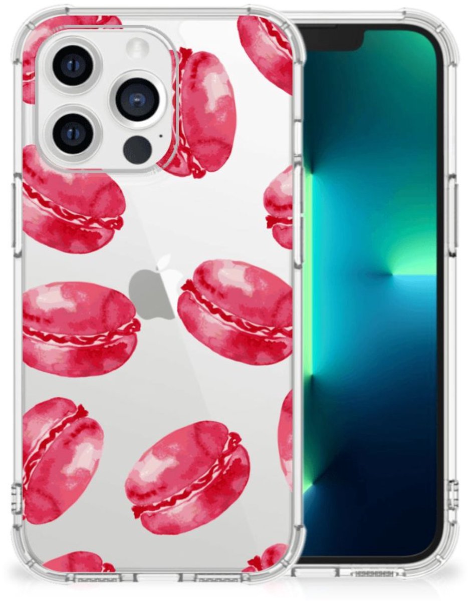 Apple iPhone 13 Pro Beschermhoes Pink Macarons