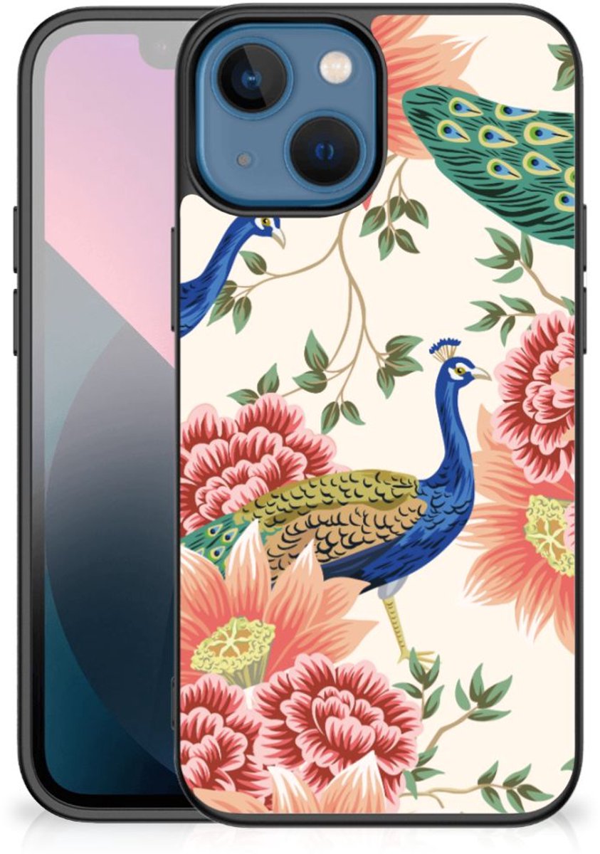 Dierenprint Telefoonhoesje voor Apple iPhone 13 mini Pink Peacock