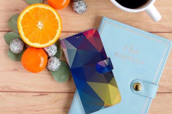 Coque de téléphone OPPO A15 Bookcase Polygon Dark