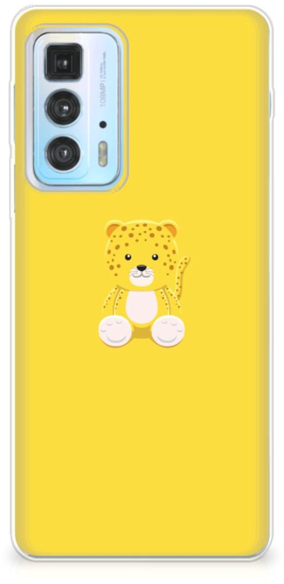 Motorola Edge 20 Pro Telefoonhoesje met Naam Baby Leopard