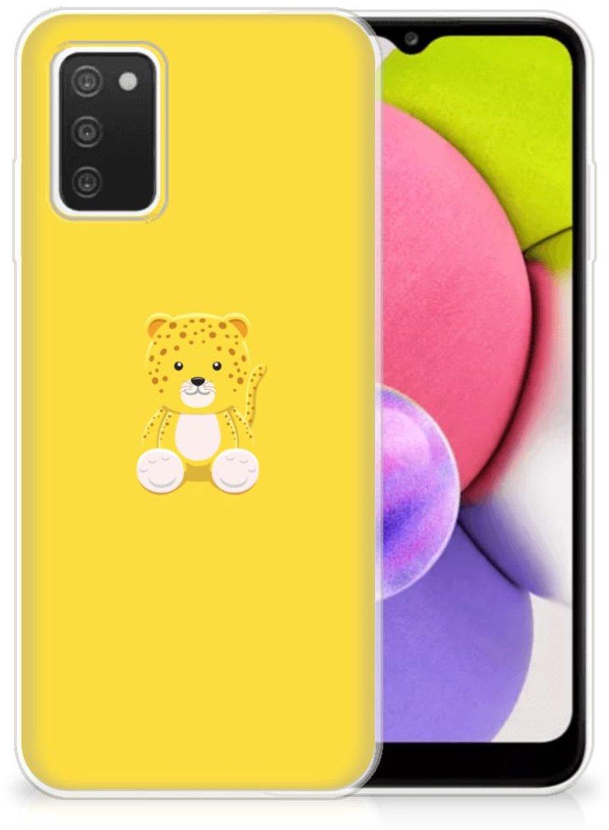 Samsung Galaxy A03S Telefoonhoesje met Naam Baby Leopard
