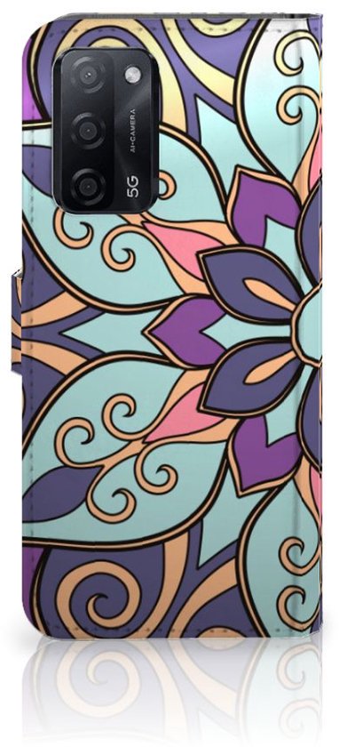 Protecteur Flip Housse OPPO A16 | A16s Coque Téléphone Fleur Mauve