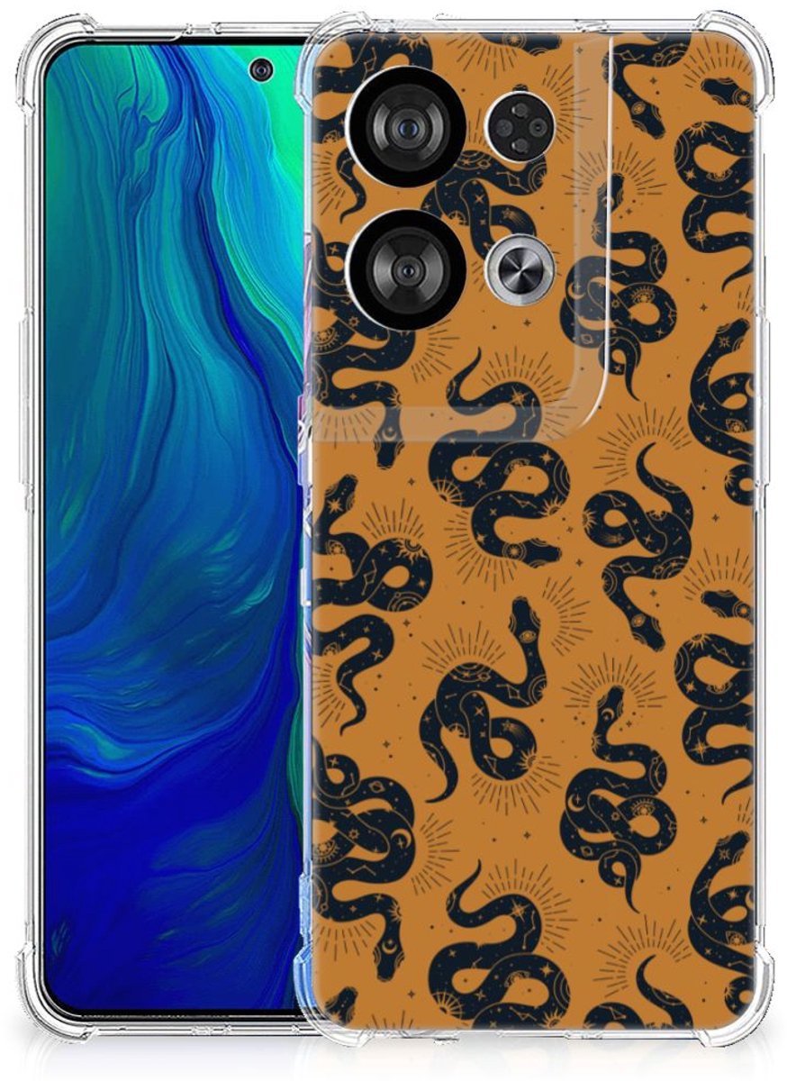 Back Cover voor Case Anti-shock voor OPPO Reno8 Snakes