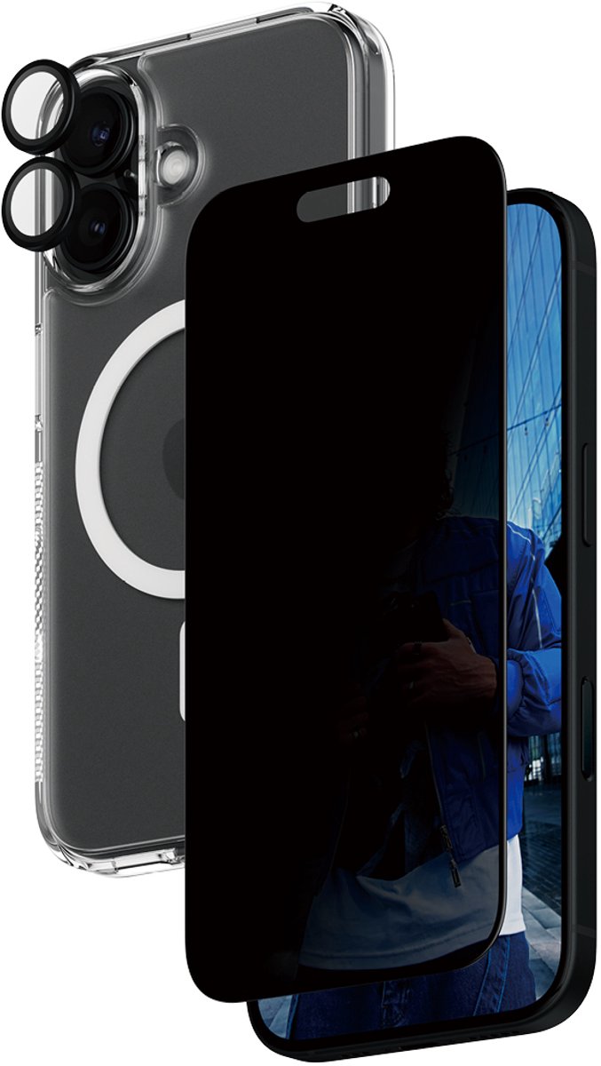 PanzerGlass ® 3-in-1 Privacy Protection Bundle iPhone 16 Doorzichtige schermbeschermer Apple 1 stuk(s)