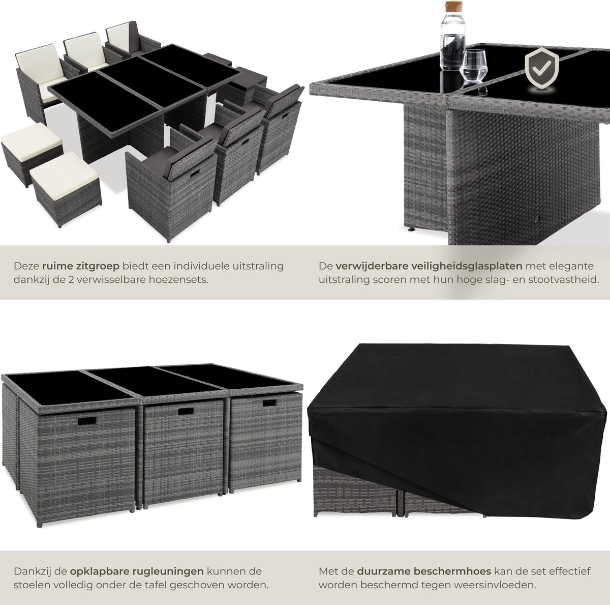tectake tectake Wicker Loungemeubelset - afbeelding 3