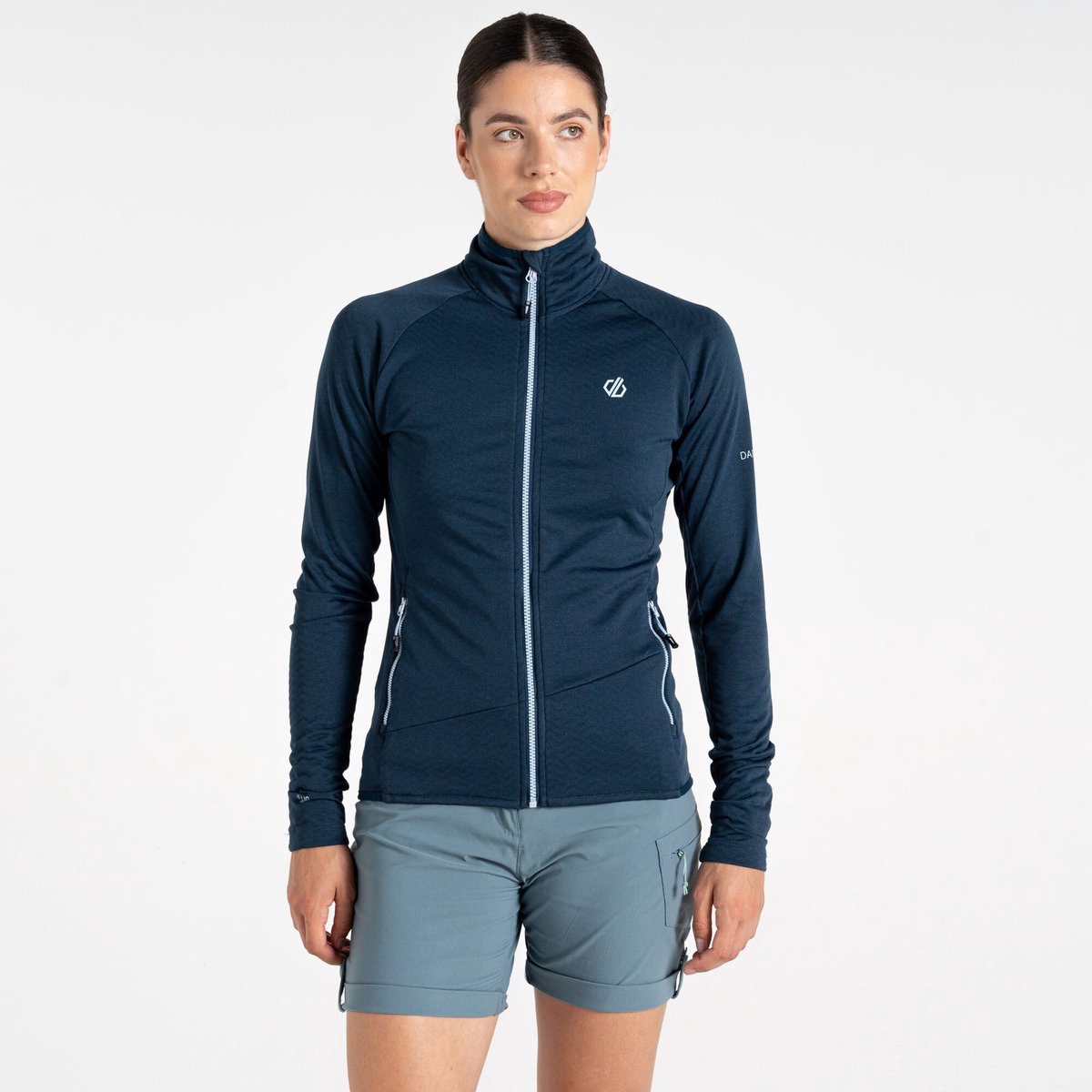 Fleece Skiën Dames Hoge Kraag Emerging Core Stretch Blauw
