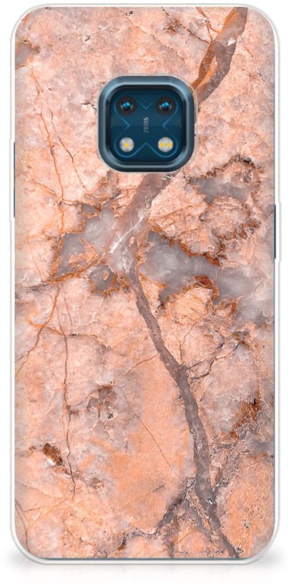 Nokia XR20 TPU Siliconen Hoesje Marmer Oranje