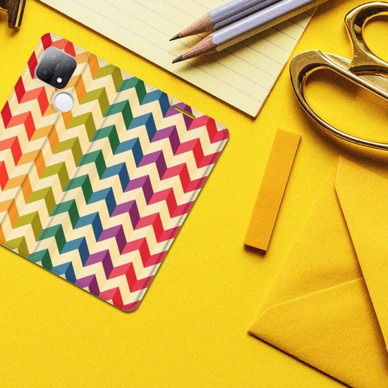 Etui pour smartphone OPPO A15 Etui pour téléphone mignon Zigzag Color