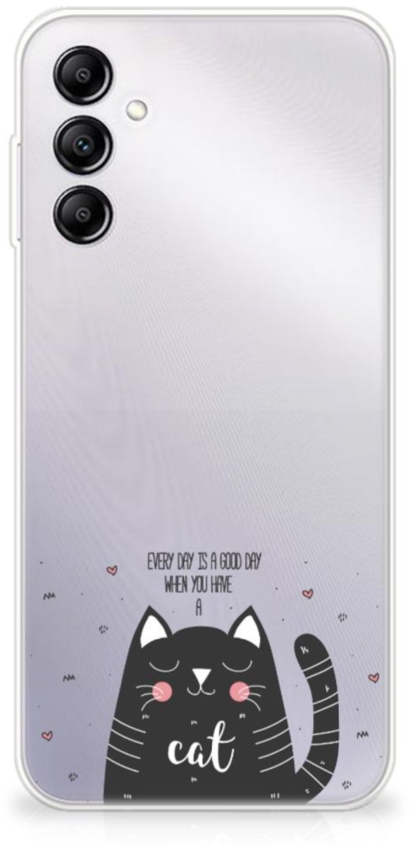 Samsung Galaxy A14 5G Telefoonhoesje met Naam Cat Good Day
