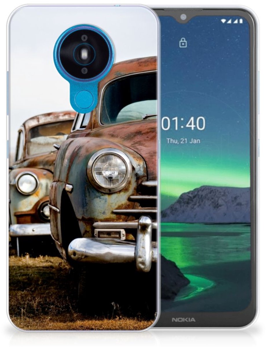 Nokia 1.4 Siliconen Hoesje met foto Vintage Auto