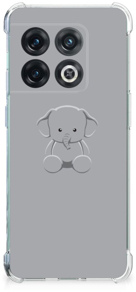 OnePlus 10 Pro Stevig Bumper Hoesje Grijs Baby Olifant