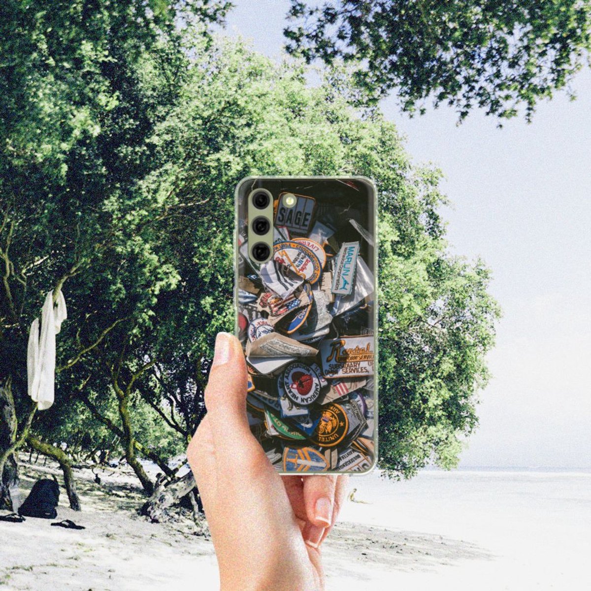 Samsung Galaxy S21FE Siliconen Hoesje met foto Badges