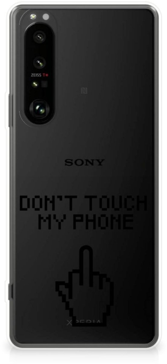 Sony Xperia 1 III Silicone-hoesje Finger Don't Touch My Phone