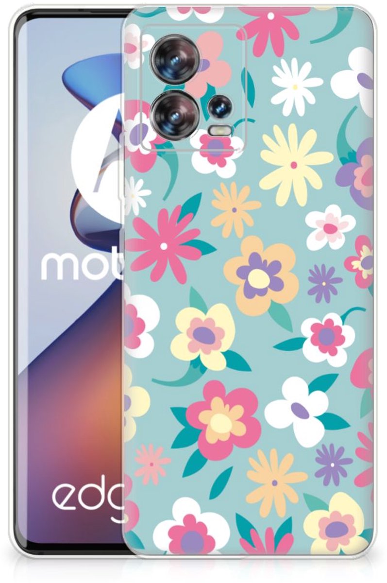 Back Cover voor Motorola Edge 30 Fusion TPU Case Flower Power