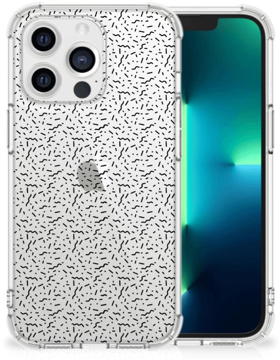 Apple iPhone 13 Pro Doorzichtige Silicone Hoesje Stripes Dots