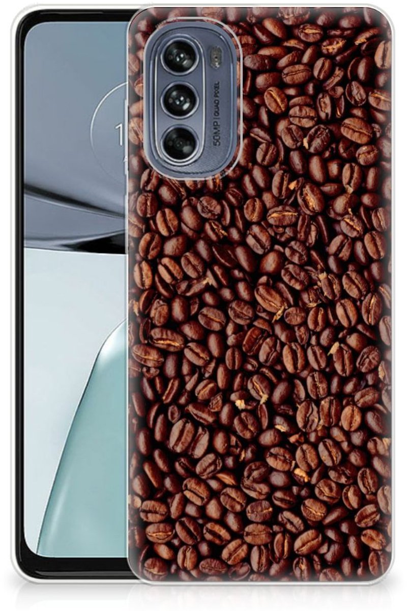 Motorola Moto G62 5G Siliconen Case Koffiebonen