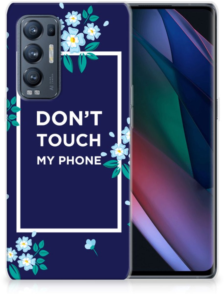 OPPO Find X3 Neo Silicone-hoesje Flowers Blue DTMP