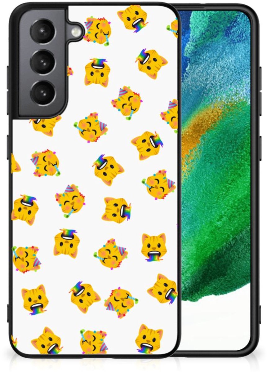 Back Case voor Samsung Galaxy S21FE Katten Emojis