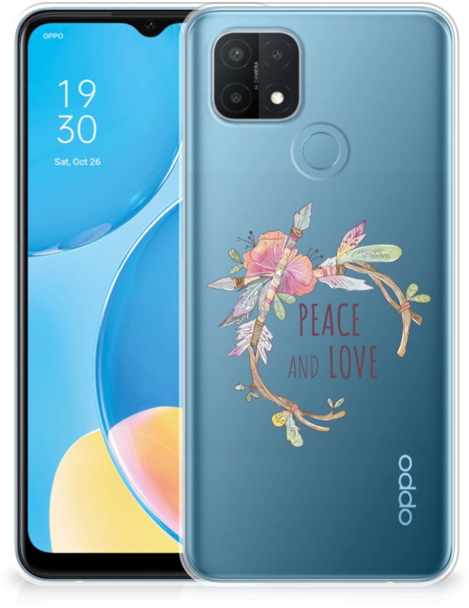 OPPO A15 Telefoonhoesje met Naam Boho Text