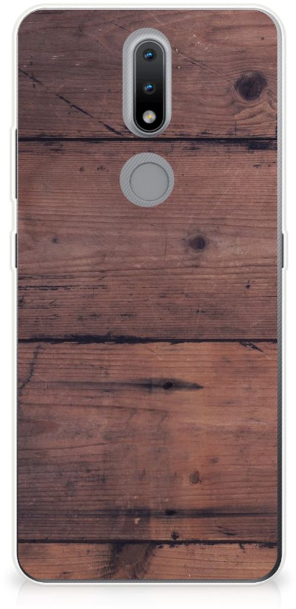 Nokia 2.4 Bumper Hoesje Old Wood