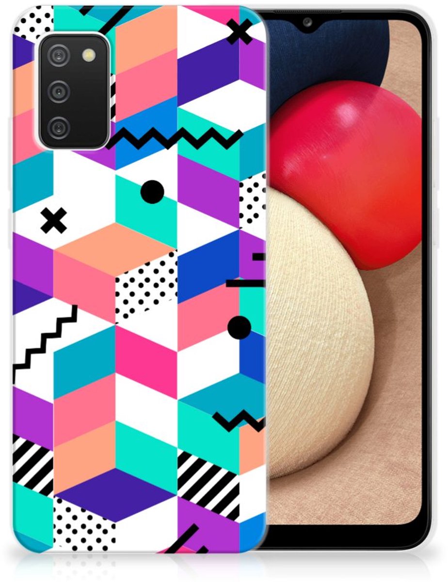 Samsung Galaxy A02s TPU Hoesje Blokken Kleurrijk