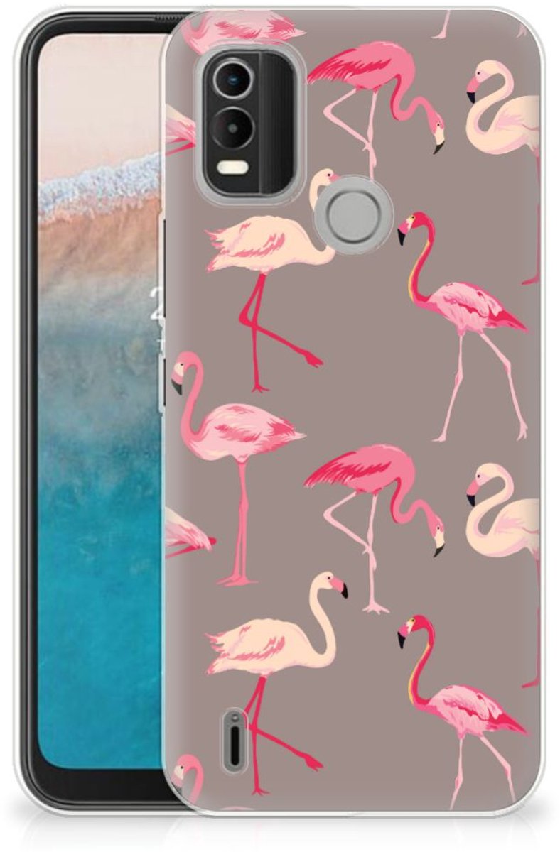 Nokia C21 Plus TPU Hoesje Flamingo
