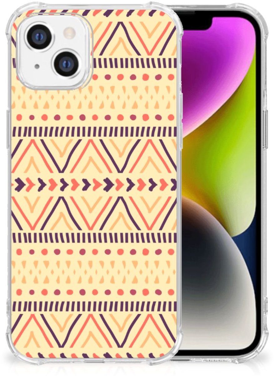 iPhone 14 Doorzichtige Silicone Hoesje Aztec Yellow