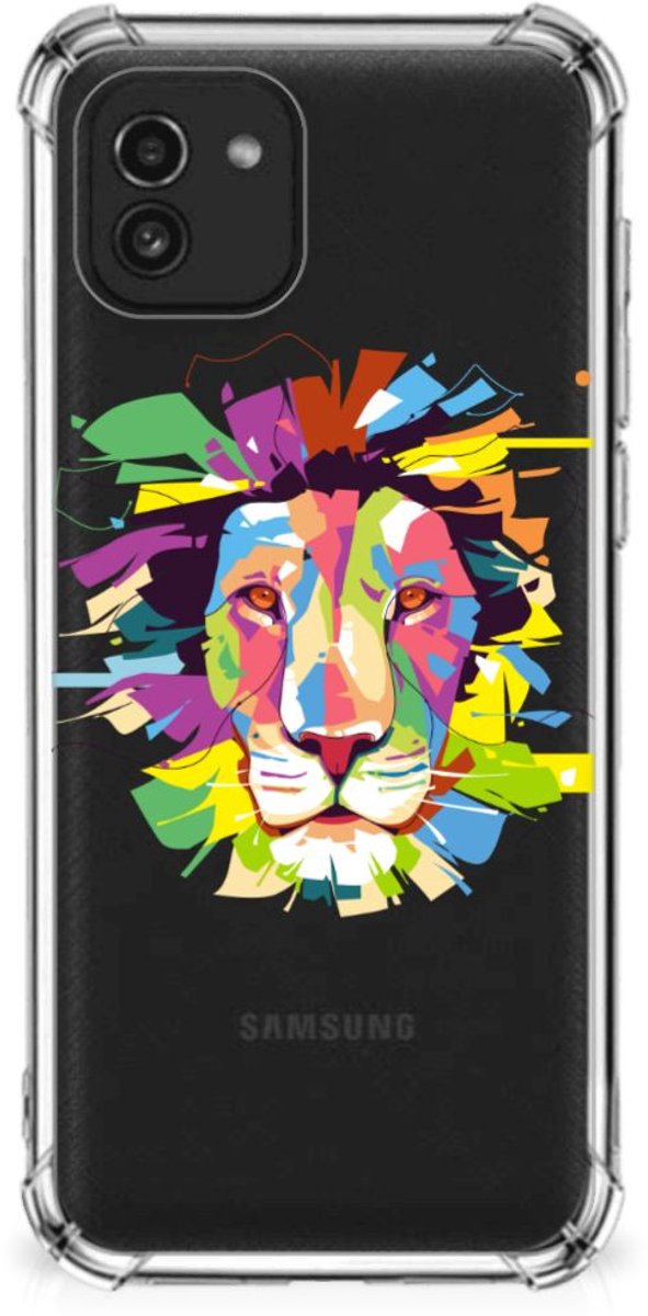 Samsung Galaxy A03 Stevig Bumper Hoesje Lion Color