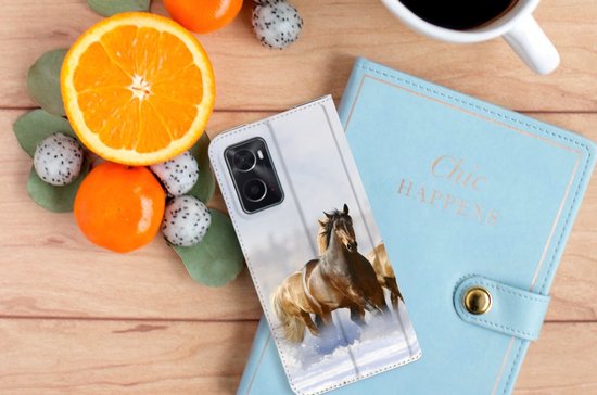 Etui portefeuille OPPO A96 | A76 Smart Cover Case Paarden