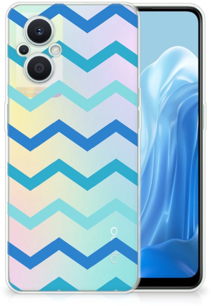 OPPO Reno8 Lite TPU bumper Zigzag Blauw